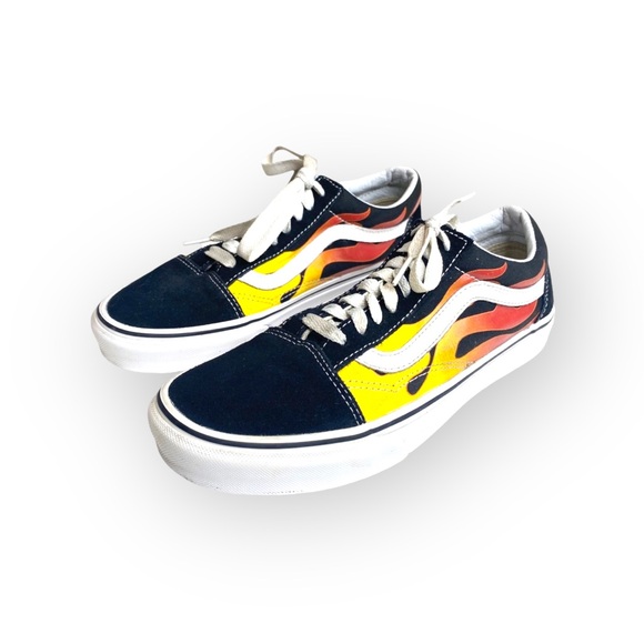 Vans™ ® ✌︎︎ Flame Old Skool Sneakers ✌︎︎ Black Skate Shoe Skateboard ✌︎︎ 7.5 Men - Picture 7 of 16